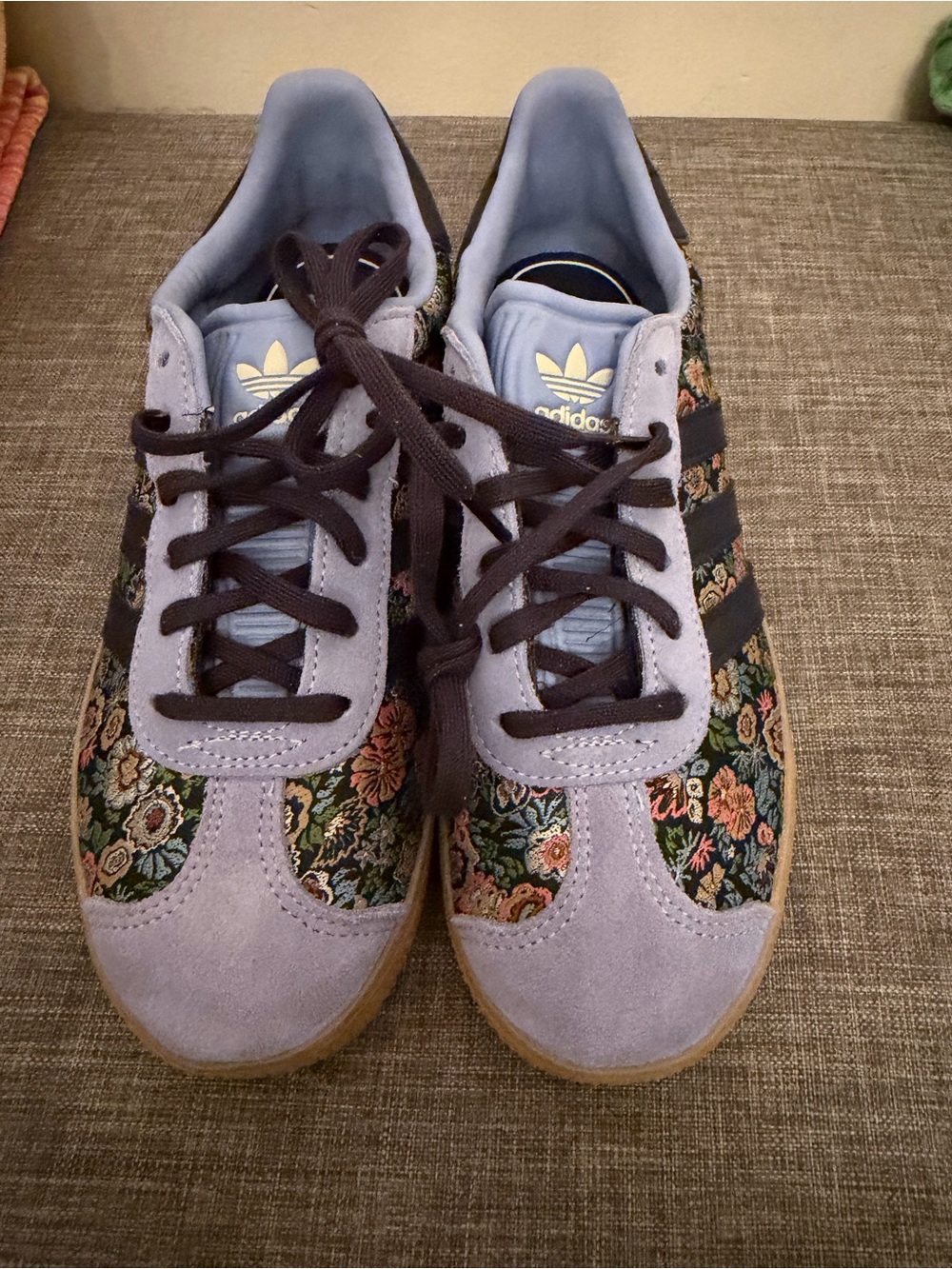 adidas Kids Floral Pattern Lavender & Black Sneakers